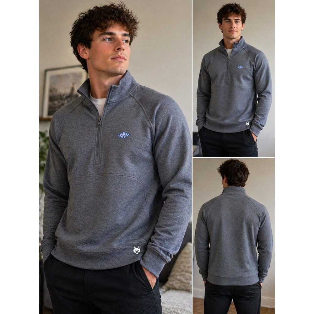 Greyson Men's Quarter Zip Pullover Gray Performance Stretch Golf Athletic Size M